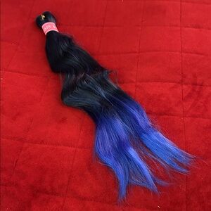 Vibrant Black and Blue Ombre Hair Extensions